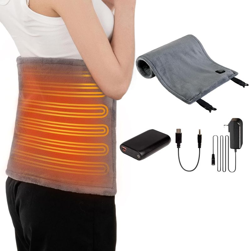 Photo 1 of Heating Pad for Pain & Cramps Relief, Gifts for Mom,12"x24" Cordless Electric Heat Pad with Adjustable Straps, 15000mAh Battery Powered, 3 Heat Levels, Auto Shut Off, for Back, Shoulder, Leg
