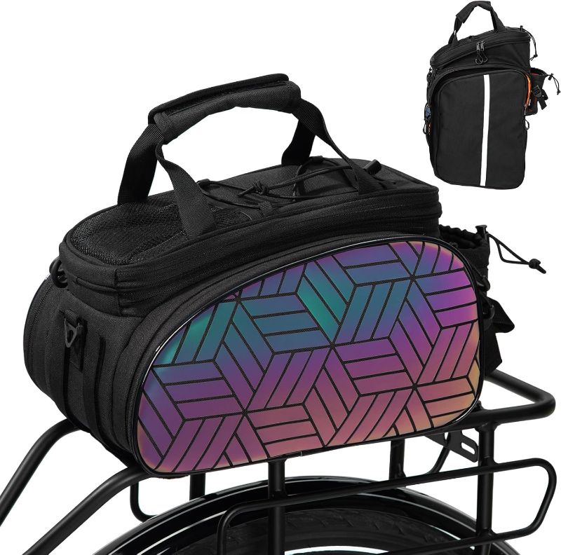 Photo 1 of Favoto Bike Rack Bags for Bicycle - Saddle Bag 20L Large Capacity (Expanded to 45L) Waterproof Ebike Trunk Pannier with Reflector and Rain Cover