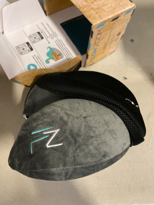Photo 1 of FLOWZOOM Memory Foam Travel Pillow for Airplanes & Car Rides - Adjustable Airplane Pillow with 360° Chin and Neck Support for Comfy Naps, Extra-Soft Washable Neck Pillow Cover, Squeezy Mesh Bag - Grey