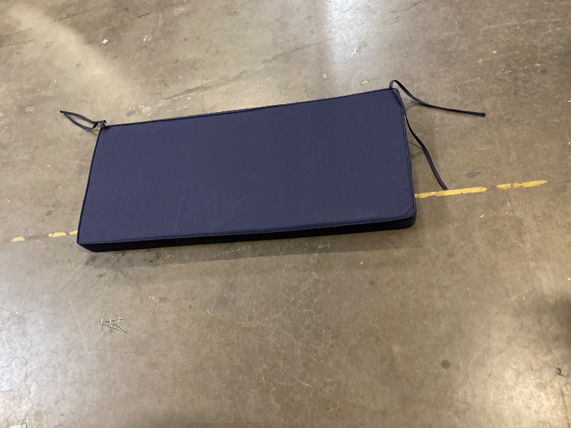 Photo 1 of Favoyard Outdoor Bench Cushion 42 x 18 Inch Waterproof Patio Furniture Cushions 3-Year Color Fastness Garden Sofa Settee Couch Swing Pads with Handle and Adjustable Straps, Blue