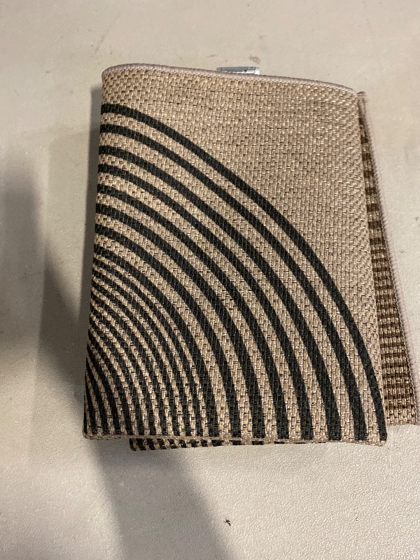 Photo 1 of Easy Jute Rainbow Entryway Rug, 2x3 Washable Non-Slip Indoor Outdoor Doormat, Neutral Boho Farmhouse Small Kitchen Rug Modern Abstract Throw Rugs for Entrance Bedroom Bathroom