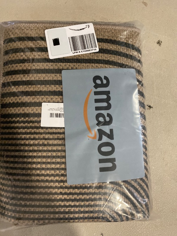 Photo 1 of Easy Jute Rainbow Entryway Rug, 2x3 Washable Non-Slip Indoor Outdoor Doormat, Neutral Boho Farmhouse Small Kitchen Rug Modern Abstract Throw Rugs for Entrance Bedroom Bathroom