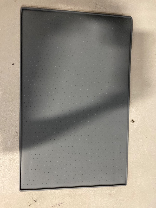 Photo 1 of GORILLA GRIP 100% Waterproof Raised Edge BPA Free Silicone Pet Feeding Mat, Dog Cat Food Mats Contain Spills Protects Floors, Placemats for Cats and Dogs Water Bowl, Pets Accessories 18.5x11.5 Gray