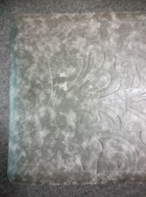 Photo 1 of J&V TEXTILES Medallion Embossed Cushioned Anti-Fatigue Kitchen Floor Mat - Thick Non-Slip Waterproof Heavy Duty Foam Standing Rug (Charcoal Gray, 17" X 60")