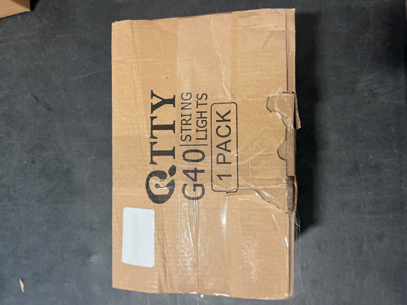 Photo 1 of 50Ft G40 Outdoor String Lights with 50 Shatterproof LED Clear Globe Bulbs for Patio, Garden, Backyard, Deck, Foot, Black