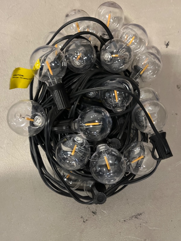 Photo 1 of 50Ft G40 Outdoor String Lights with 50 Shatterproof LED Clear Globe Bulbs for Patio, Garden, Backyard, Deck, Foot, Black