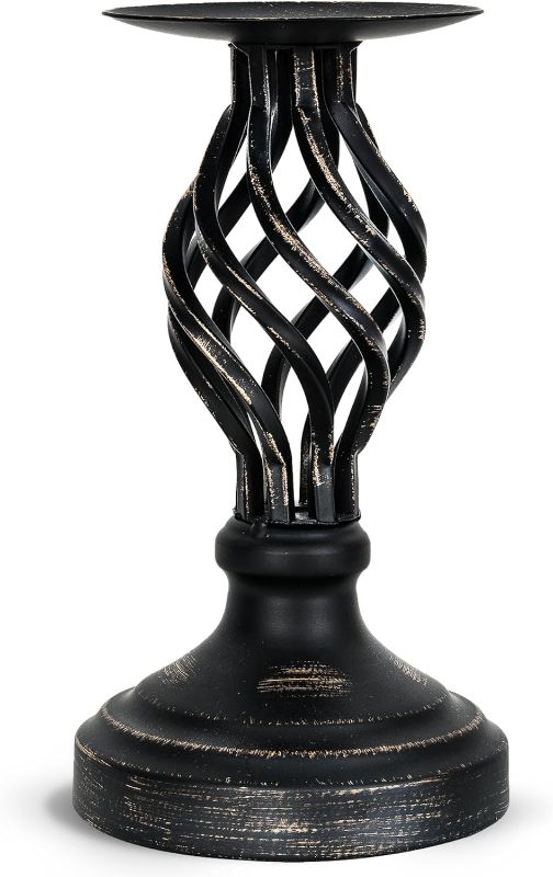 Photo 1 of Candle Holders - Candlestick Holders Decorative LHQOO Metal Vintage Candle Holder with Non-Slip Base, Available for Home Decor, Wedding, Dinning, Party, Anniversary (Medium Size)