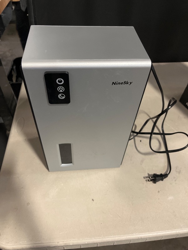 Photo 1 of NineSky Dehumidifier for Home, 95 OZ Water Tank, (1000 sq.ft) Dehumidifiers for Bathroom Bedroom Basement with Auto Shut Off,7 Colors LED Light (Zebra Blue)