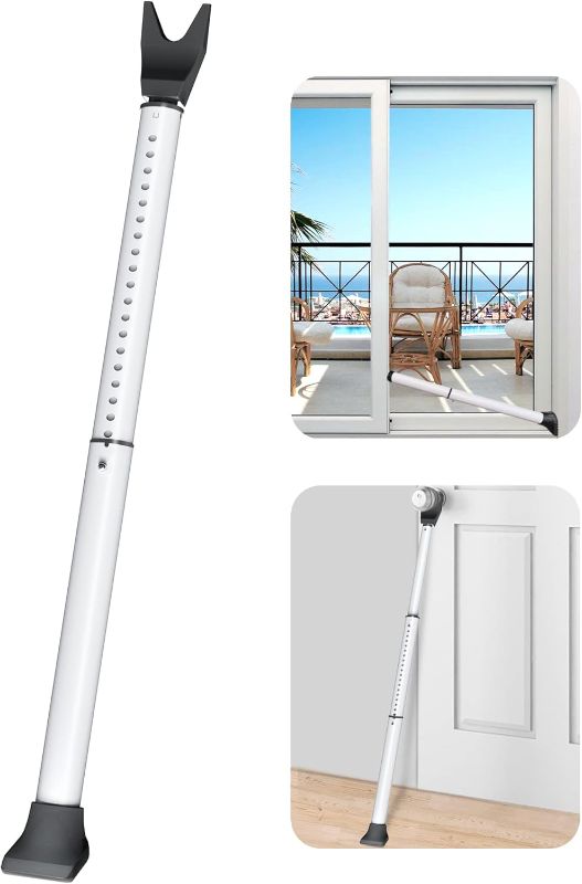 Photo 1 of AceMining Upgraded Door Security Bar & Sliding Patio Bar, Heavy Duty Stoppers Adjustable Jammer for Home, Apartment, Travel (1 Pack,White)