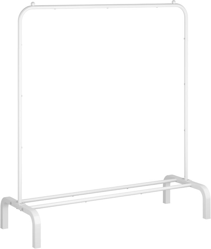Photo 1 of Clothes Rack Metal Clothing Rack with Bottom Shelf Garment Rack for Hanging Clothes Shirts Jeans and Coats Grey