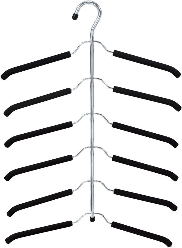 Photo 1 of Closet Spice - 2 Pack - Strong Anti-Rust Chrome 6 Tier Blouse Tree, Non-Slip, Black Foam Padded, Space Saving, Flexible Swing Design for Easy-Slide, Multi-Tiered Clothes Hanger