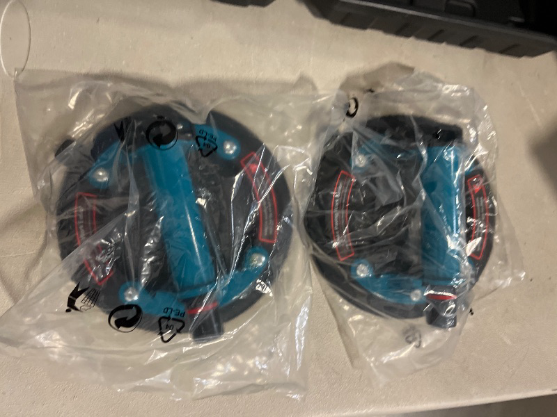 Photo 1 of 2 Pack Glass suction cups, 8" Heavy Duty Vacuum Suction Cup to Lift Large Glass with Metal Handle, Hand-held Glass Lifter for Glass, Granite, Window, 480lbs Load Capacity W/Free Carrying Case