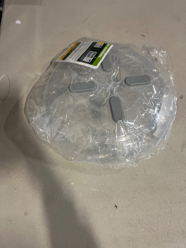 Photo 1 of HOVER COVER Magnetic Splatter Cover, 12-Inch Clear BPA-Free Food Lid, Vented Plate Guard with Steam Vents, Anti-Splash Microwave Lid, Dishwasher Safe, Space-Saving Magnetic Storage - Gray