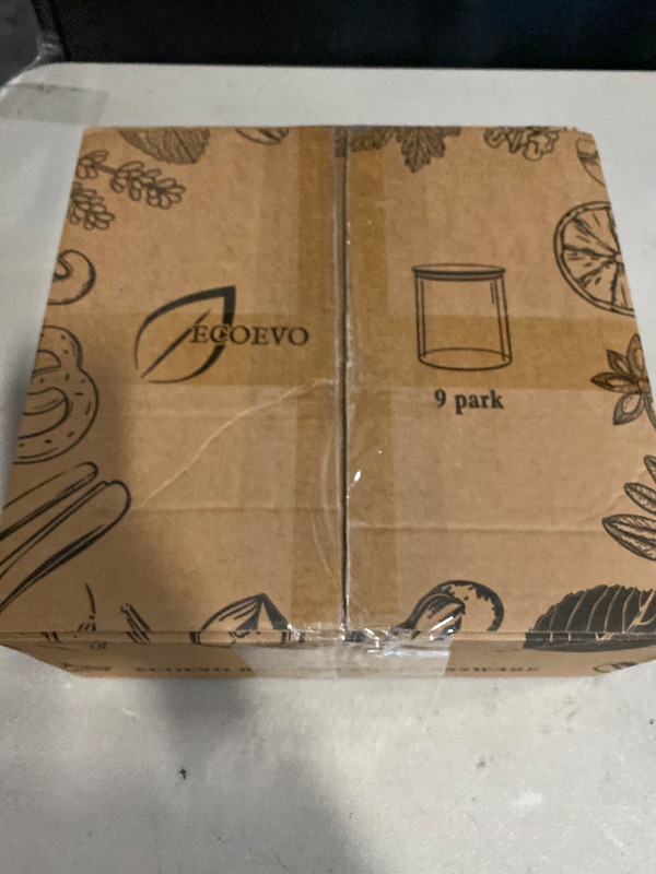 Photo 1 of Glass Jars with Bamboo Lids (16oz in 9 Pack), Food Jars and Canisters Sets with lids, Food Storage Jars with Airtight Lids, Glass Pantry Jars