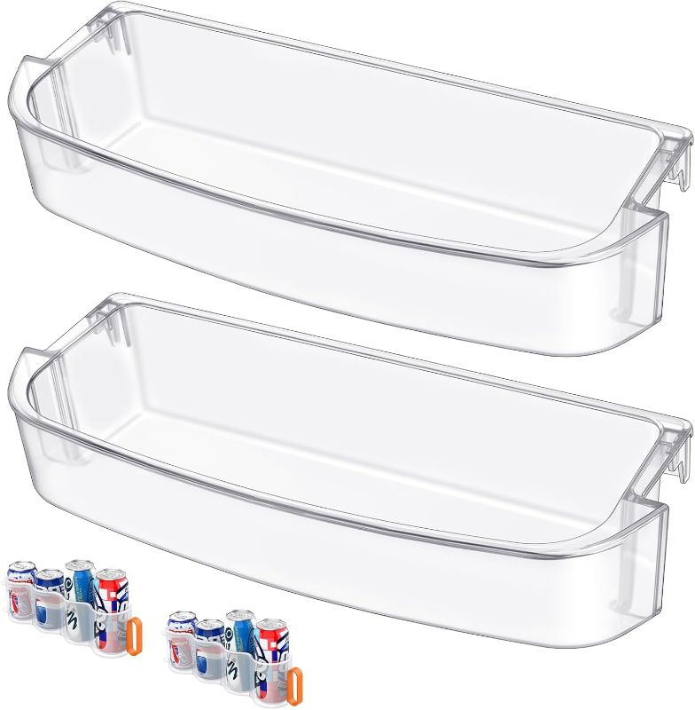 Photo 1 of [2 PACK] UPGRADED WPW10451873 Refrigerator Door Bin Replacement Compatible With Whirlpool Kenmore Refrigerator Door Shelf W10451873, WRS571CIDM01, WRS571CIHZ04, WRS571CIHZ01, WRS571CIDM02 Bottom shelf