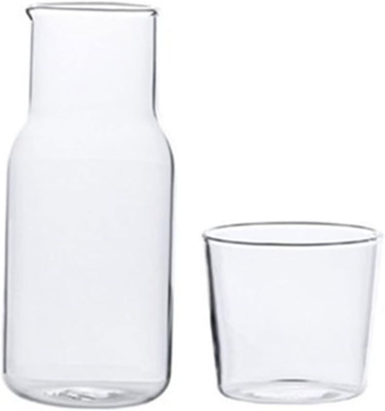 Photo 1 of 1 Set High Borosilicate Glass Pot Clear Glass Bottles with Caps Glass Tumbler with Lid Glass Drinking Bottles with Lids Desktop Water Pitcher Glass Wine Tumbler Beverage Pitchers/1394