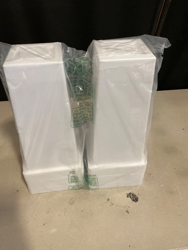 Photo 1 of 6 Pack Flower Buckets for Cut Flowers 13.4 Inch Plastic Floral Buckets Modern Square Vases for Centerpieces Display Decorative Plastic Vases for Home Office Wedding Decorations -White