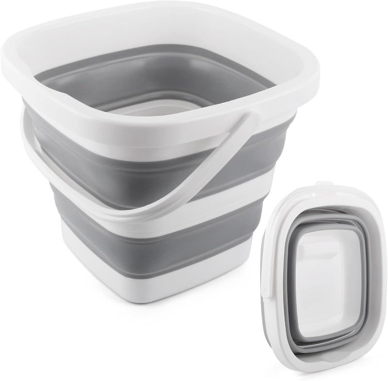 Photo 1 of Car Wash Bucket 5L, Collapsible Bucket for Cleaning Supplies, Folding Mop Buckets Water Storage Containers for Camping Gardening Finishing Beach Outdoor RV Sink Wash Basin Ice Tub Swamp Emergency Prep