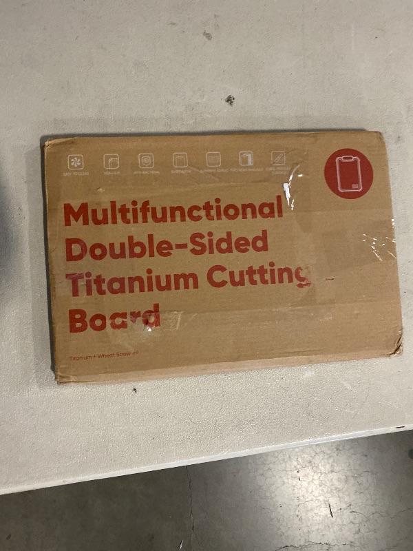 Photo 1 of G.C&yite Titanium Cutting Board for kitchen, Lightweight No Toxic Double Sided Pure Titanium Chopping Board with Wheat Straw PP for Food Safety, Easy to Clean, Kitchen Gifts 15.5" x 10.5", 1-Pcs