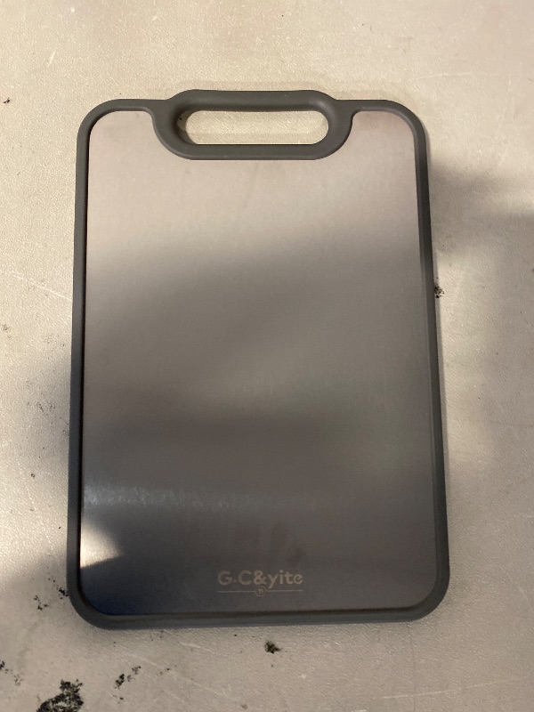 Photo 1 of G.C&yite Titanium Cutting Board for kitchen, Lightweight No Toxic Double Sided Pure Titanium Chopping Board with Wheat Straw PP for Food Safety, Easy to Clean, Kitchen Gifts 15.5" x 10.5", 1-Pcs