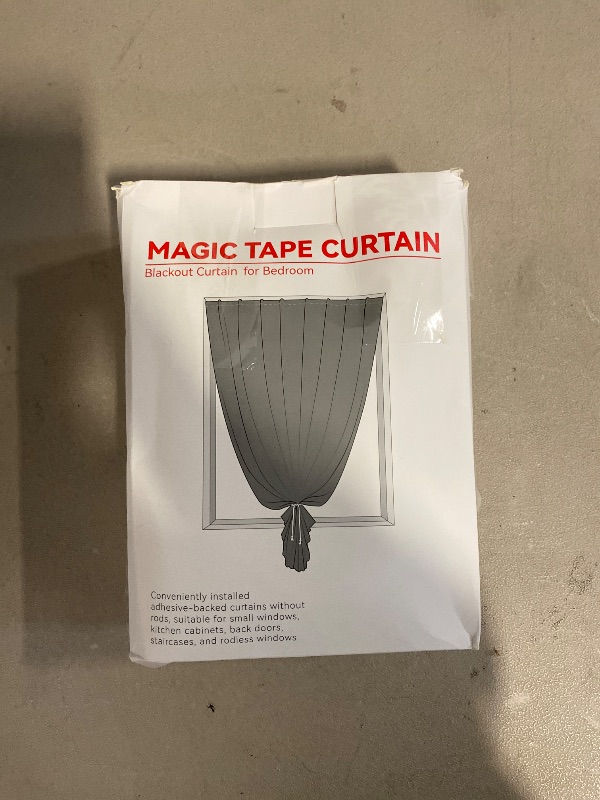 Photo 1 of AJAZZ self Adhesive Portable 100% Blackout Curtains Simple and Easy to installBedroom Window Thermal Lnsulated Kitchen Room Darkening Black Small Drapes 1-Pack