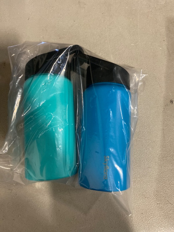 Photo 1 of Kids Water Bottle with Straw 2 Pack, 16oz Water Bottles Bulk, Single Wall 18/8 Stainless Steel, Dishwasher Safe & Leakproof, Reusable Gift for Girls Boys to School Sports Travel Camping, Blue & Green