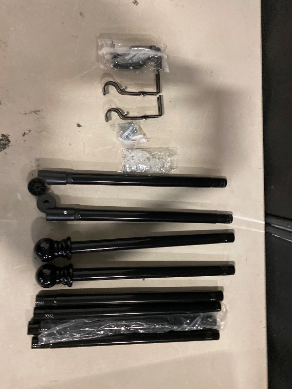 Photo 1 of 12-20 Inch 1" Side Curtain Rod,Set of 2, Adjustable Black Curtain Rods Side, Short Curtain Rod with Decorative Finals, Heavy Duty Side Curtain Rod Set for Windows, Cafe, French Door