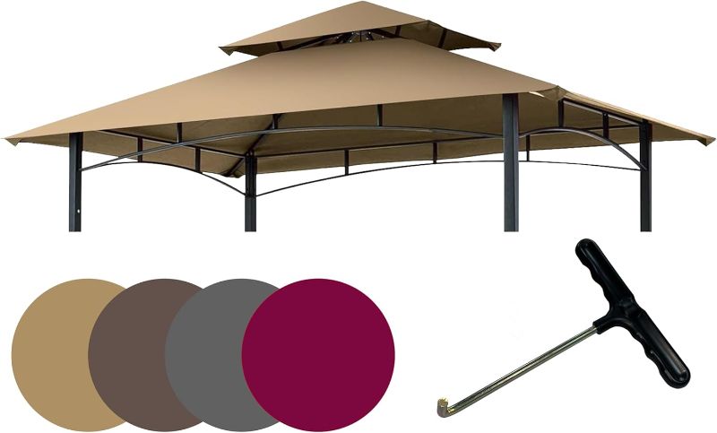 Photo 1 of EasyLee 8'x5' Grill Gazebo Canopy Cover - Waterproof Replacement Top with T-Hook,Khaki