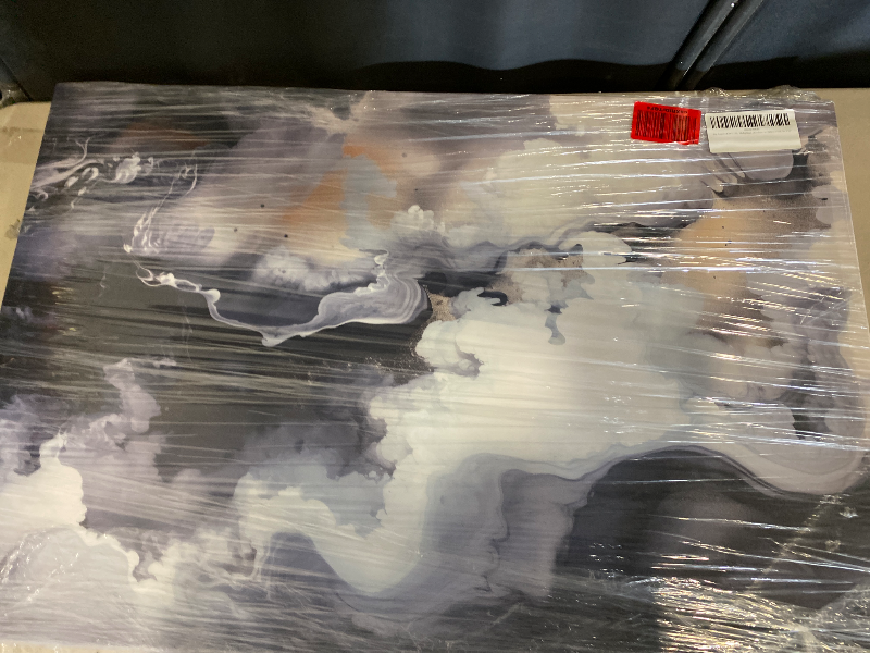 Photo 1 of Canvas Art Decor: Monochrome Mastery In Swirling Abstract, a Mesmerizing Vortex Of Emotion And Motion Art Decoration, Office Arts Design. Size: 91x61 cm (36x24 inch)