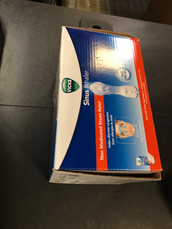 Photo 1 of Vicks Sinus Inhaler - Non-Medicated Steam Relief for Allergies, Congestion, Cough & Colds, Facial Steamer, Soothes Nasal & Throat Passages, Use with VapoPads (1 Included), FSA & HSA Eligible