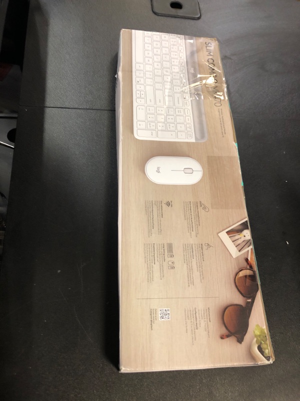 Photo 1 of Logitech MK470 Slim Wireless Keyboard and Mouse Combo - Modern Compact Layout, Ultra Quiet, 2.4 GHz USB Receiver, Plug n' Play Connectivity, Compatible with Windows - Off White