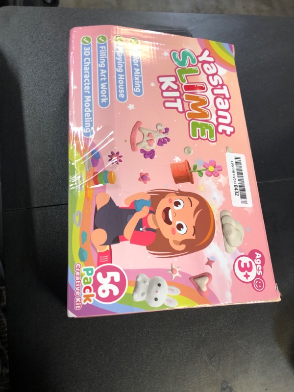 Photo 1 of YasTant 56 Pack Butter Slime Kit for Girls and Boys Ages 3-12, Non Sticky Kids Slime Kits 3-12, Small Slime Party Favors with Charms, Cutters, and 4 Creative Playing Modes