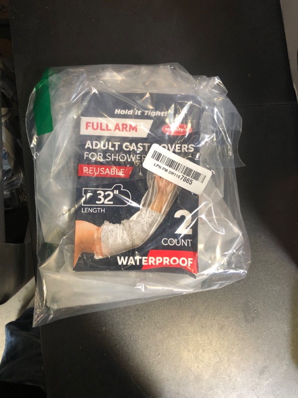 Photo 1 of 100% Waterproof Cast Covers for Shower Arm Adult - Tight Seal - 2pk Reusable Cast Protectors - Full Arm Bag Sleeves - Strong and Durable