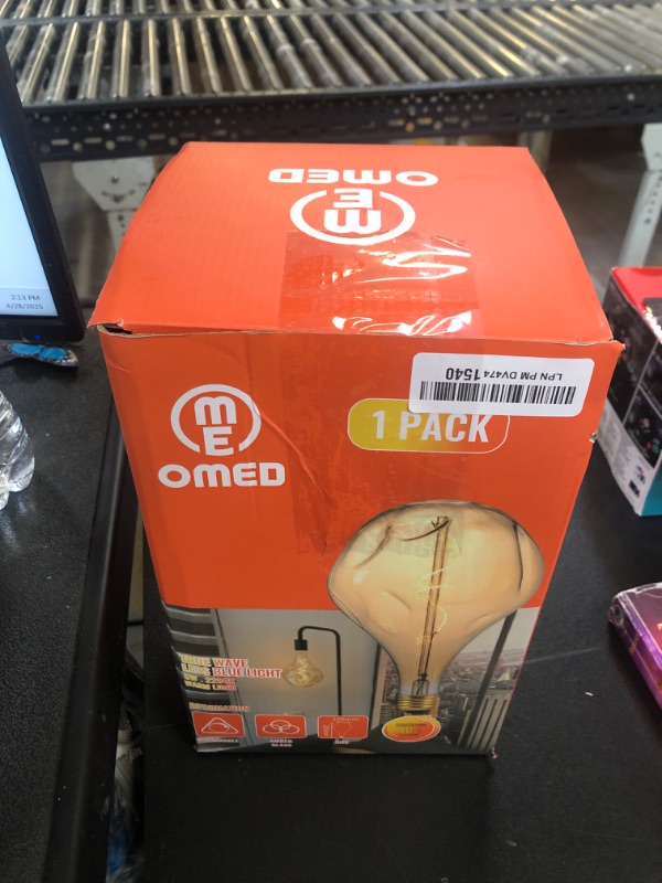 Photo 1 of OMED S165 Irregular Unique Large Oversized Vintage LED Edison Light Bulb, E26 2200K Warm White Dimmable Extra Large Bulb, 5Watt 400LM Giant Amber Glass Decorative Light Bulb for Pendant Or Floor Lamp