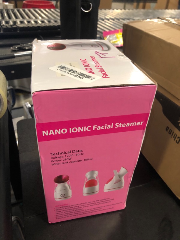 Photo 1 of Amconsure Facial Steamer - Nano Ionic Face Steamer Warm Mist Steamer for Home Sauna SPA, Humidifier for Face Steamer for Deep Cleaning Unclogs Pores Sinuses - Bonus 5 Piece Stainless Steel Skin Kit