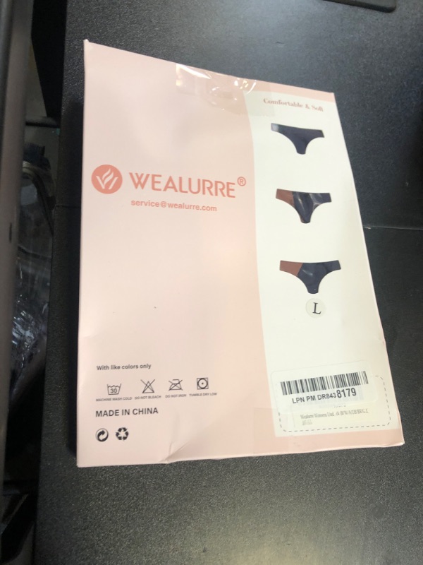 Photo 1 of Wealurre Womens Underwear High Waisted Seamless Thongs for Women Breathable No Show Panties for Ladies 6 Pack (B/W/A/DB/BR/G,L)