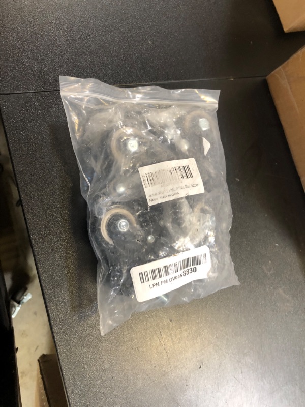 Photo 1 of Hxchen 4Pcs 1.5 Inch Heavy Duty Caster Wheels Swivel Casters with Brake and M8 Threaded Stem, Loading 50kg/110lbs Black Rubber