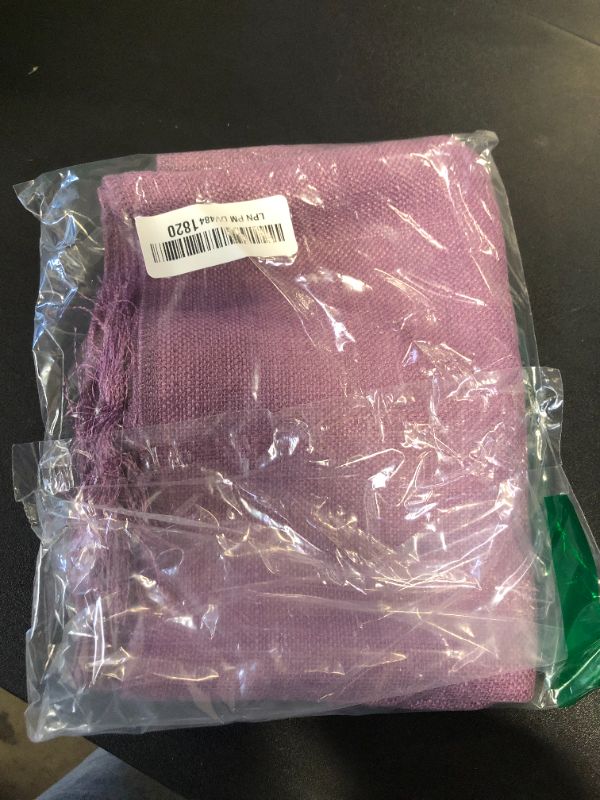 Photo 1 of Artoid Mode Lilac Purple Tassel Table Runner, Mardi Gras Linen Blend Rustic Farmhouse Style Kitchen Table Decoration Holiday Wedding Party Dinning Decor 13x72 Inch