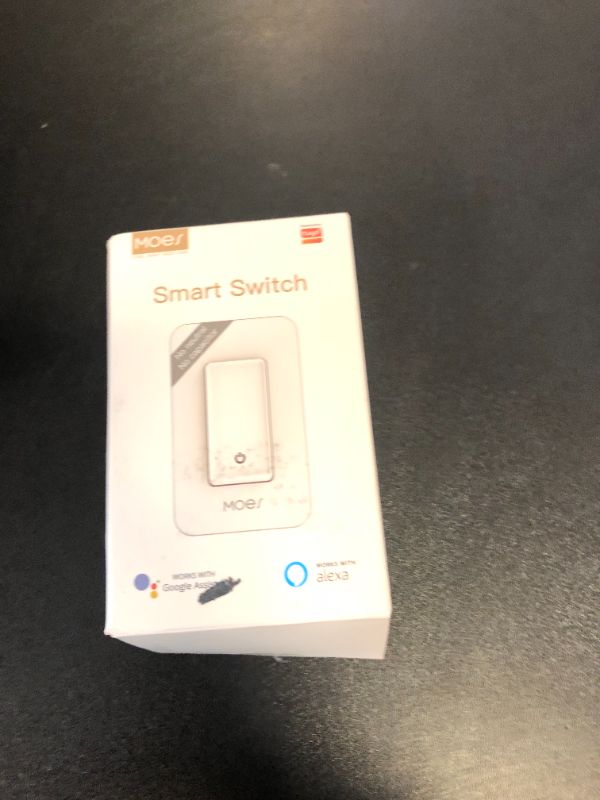 Photo 1 of MOES WiFi Smart Light Switch No Neutral Wire, No Capacitor, No hub Required, 2nd Generation Single Live Wire Push Button, Tuya Smart Life App Remote Control Work with Alexa and Google Home, Minimum 7W