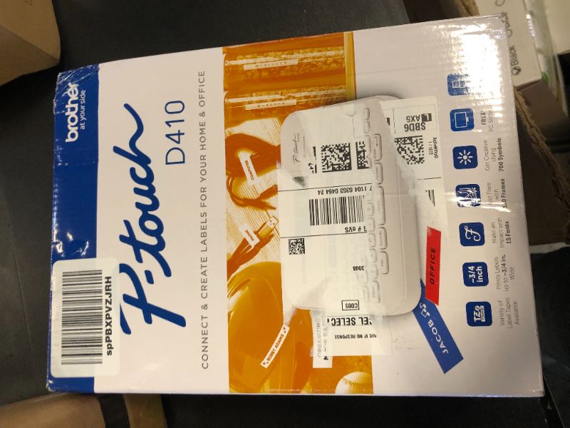 Photo 1 of Brother P-Touch Monochrome Label Maker, Versatile Easy-to-Use Labeler, PTD400AD, AC Adapter, QWERTY Keyboard, Multiple Line Labeling, White