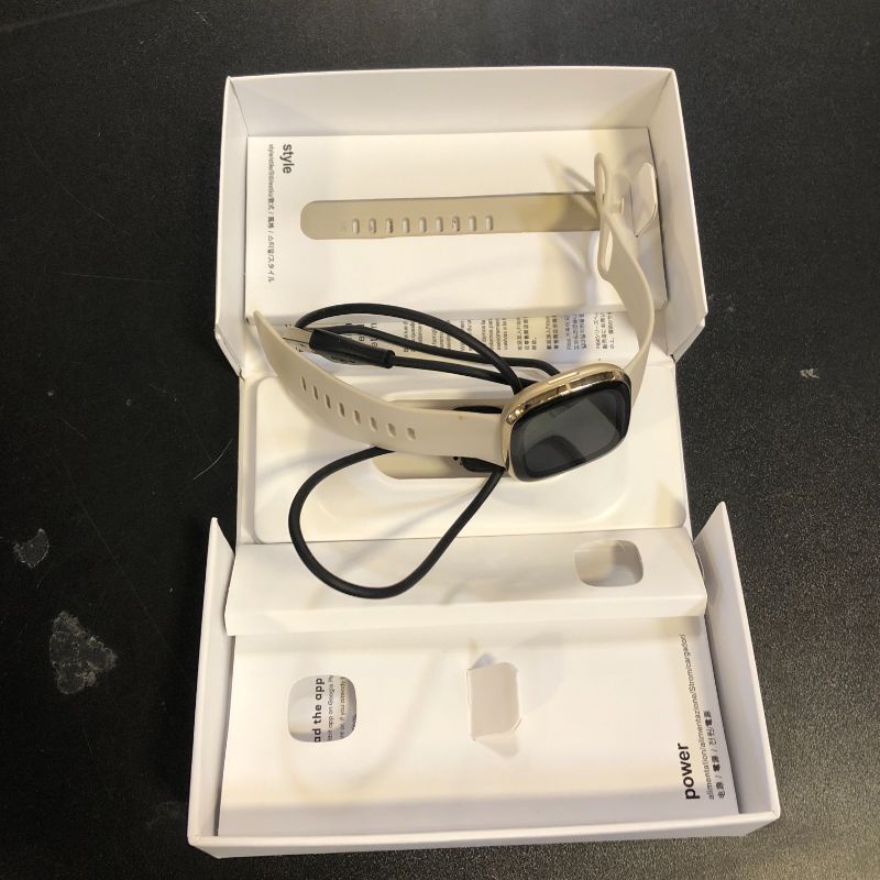 Photo 1 of Fitbit Sense Advanced Smartwatch with Tools for Heart Health, Stress Management & Skin Temperature Trends, White/Gold, One Size (S & L Bands Included)