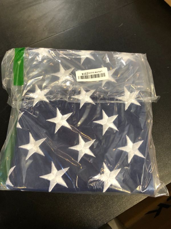 Photo 1 of American Flag 3x5 Ft Outdoor Tear-Resistant Heavy Duty Durable Series, Made From Water Resistant Polyester Canvas, American Flags for Outside 3x5 with Embroidered Stars, Sewn Stripes, Brass Grommerts Us Flags