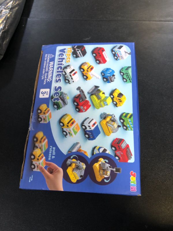 Photo 1 of JOYIN 18 Pcs Pull Back City Cars and Trucks Toy Vehicles Set, Friction Powered Cars Toys for Toddlers, Boys, Girls’ Educational Play, Kids Stocking Stuffers, Easter Basket Stuffers