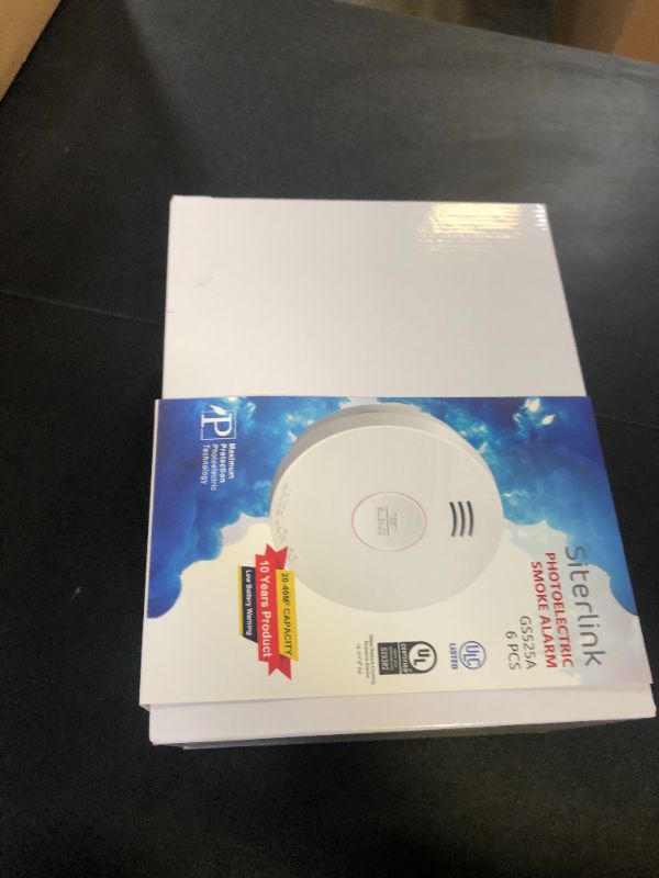 Photo 1 of Siterlink  Detectors 10 Year Battery Operated,UL217-9th Listed Smoke Alarm with Test-Silence Button,Photoelectric Sensor Fire Alarms Smoke Detectors with LED Lights for Home, GS525A (6 Pack)