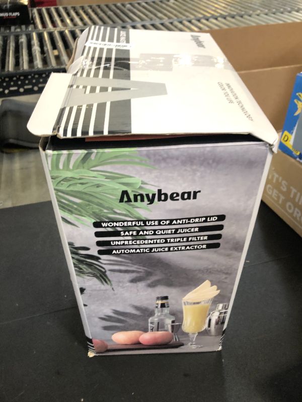 Photo 1 of Anybear Cold Press Juicer, 200W Masticating Slow Juicer 4.3" Large Feed Chute Fit Whole Fruits Vegetables | Upgraded Auger | Tritan Material | BPA Free | Juice Recipes (Silver)