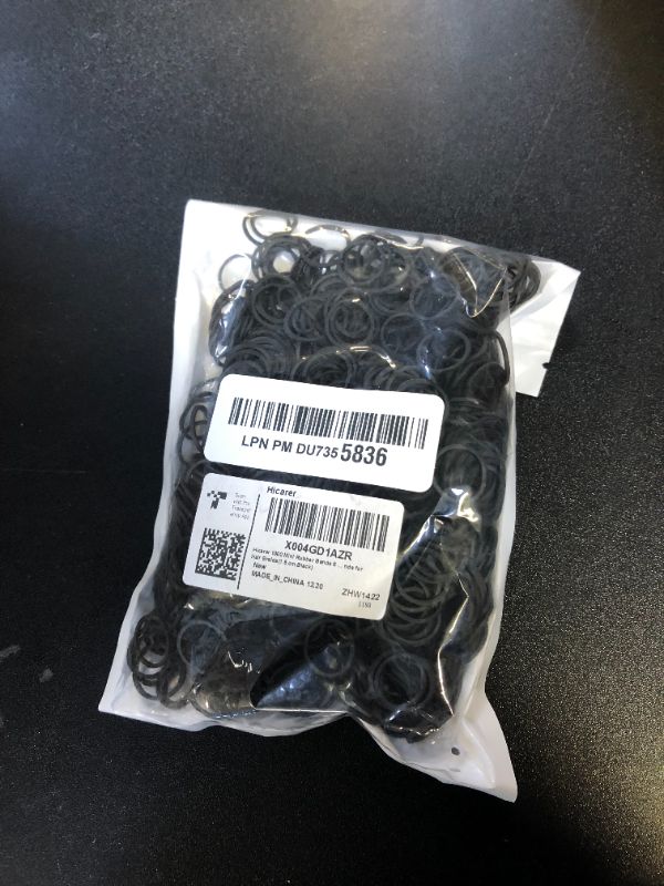 Photo 1 of Hicarer 1000 Mini Rubber Bands Soft Elastic Bands for Kid Hair Braids Hair (Black?