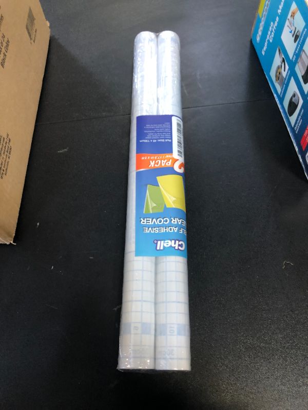 Photo 1 of Chell 2 Pack Clear Contact Paper Roll for Books, 17.5in x 5ft Clear Self Adhesive Book Cover Paper Protector
