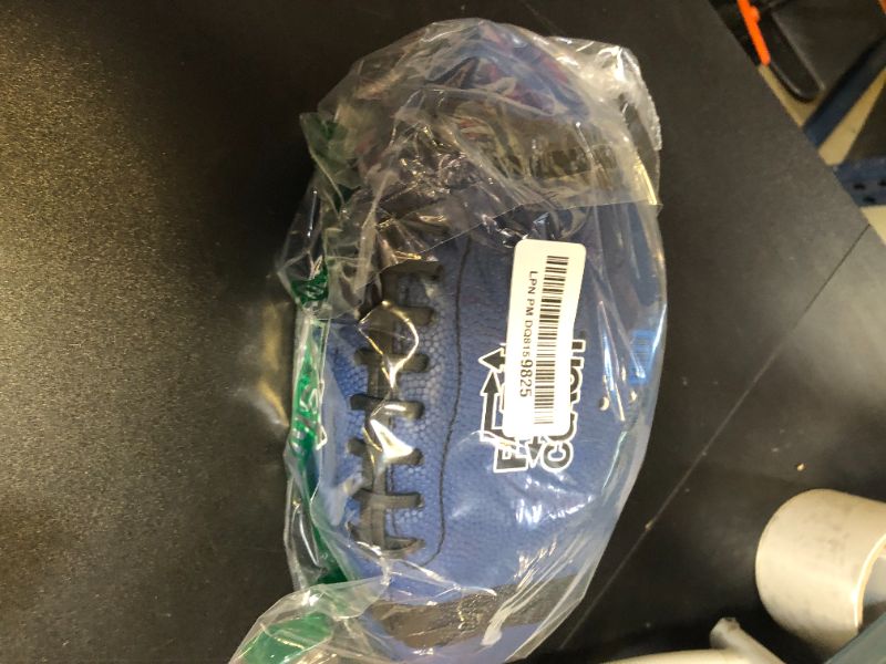 Photo 1 of PlayCoach Youth Football With Route Tree for Kids 10 to 12 - Endorsed by Drew Brees, Beach Football, Junior Size Football, Leather Football (Blue)