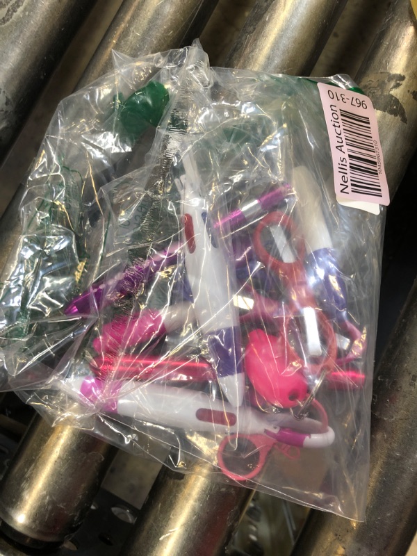 Photo 1 of 12 pcs Nurse Pen Set Two Colors Pink Purple Include Permanent Marker Pen Pen Lights for Nurses Retractable Ballpoint Pen Nursing Keychain Clip Foldable Scissors LED Flashlight Keychain for Nurses