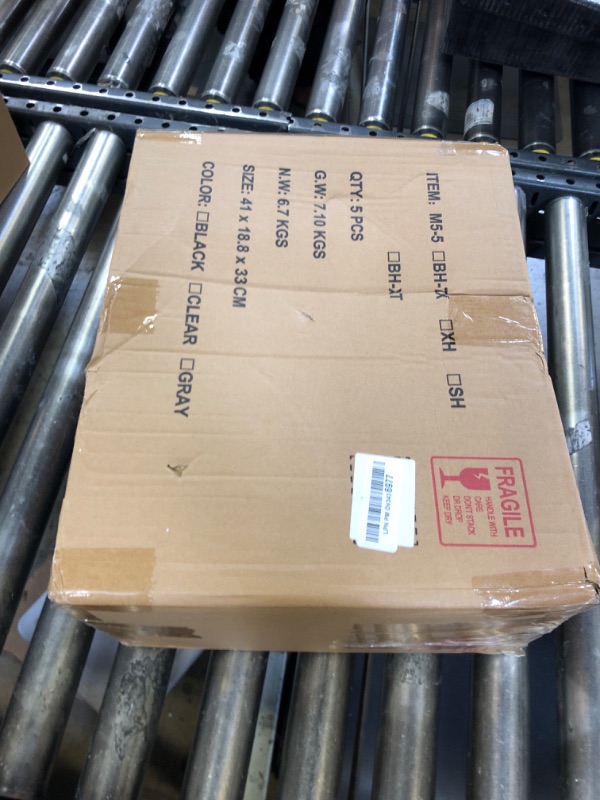 Photo 1 of Freebat Stackable Storage Bins, Clear Acrylic Display Case, 5-Pack Acrylic Boxes with Lids, Clear Storage Containers Storage for Handbags, Collectibles & Figures